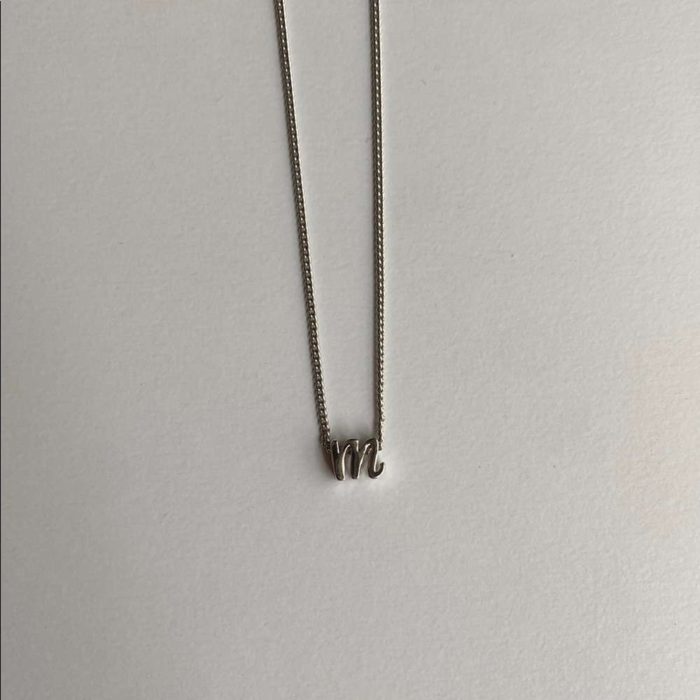 Silver Cursive Initial Necklace
